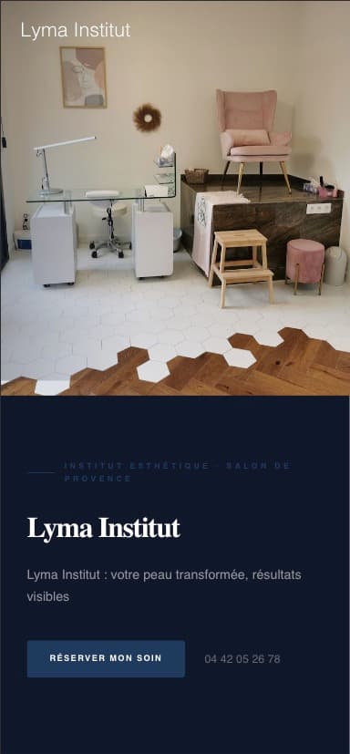 Site vitrine Institut de beauté — Lyma Institut