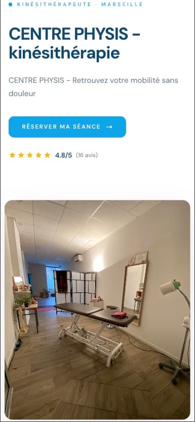 Site vitrine Kinésithérapeute — Centre Physis