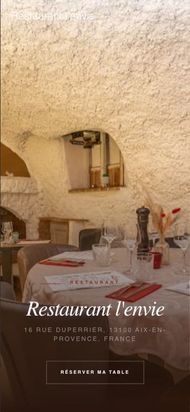 Site vitrine Restaurant — Restaurant l'Envie