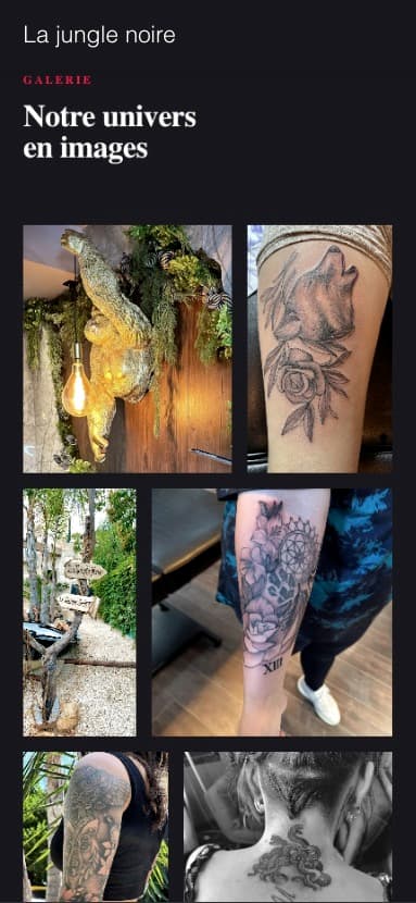 Exemple de site vitrine pour studio de tatouage