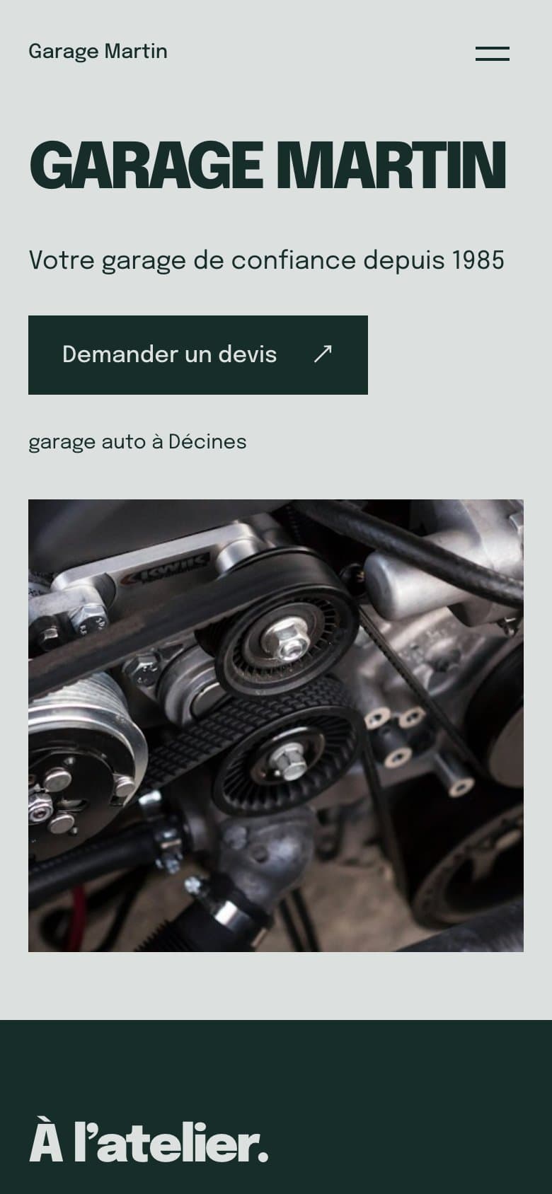 Exemple de site vitrine pour garage automobile