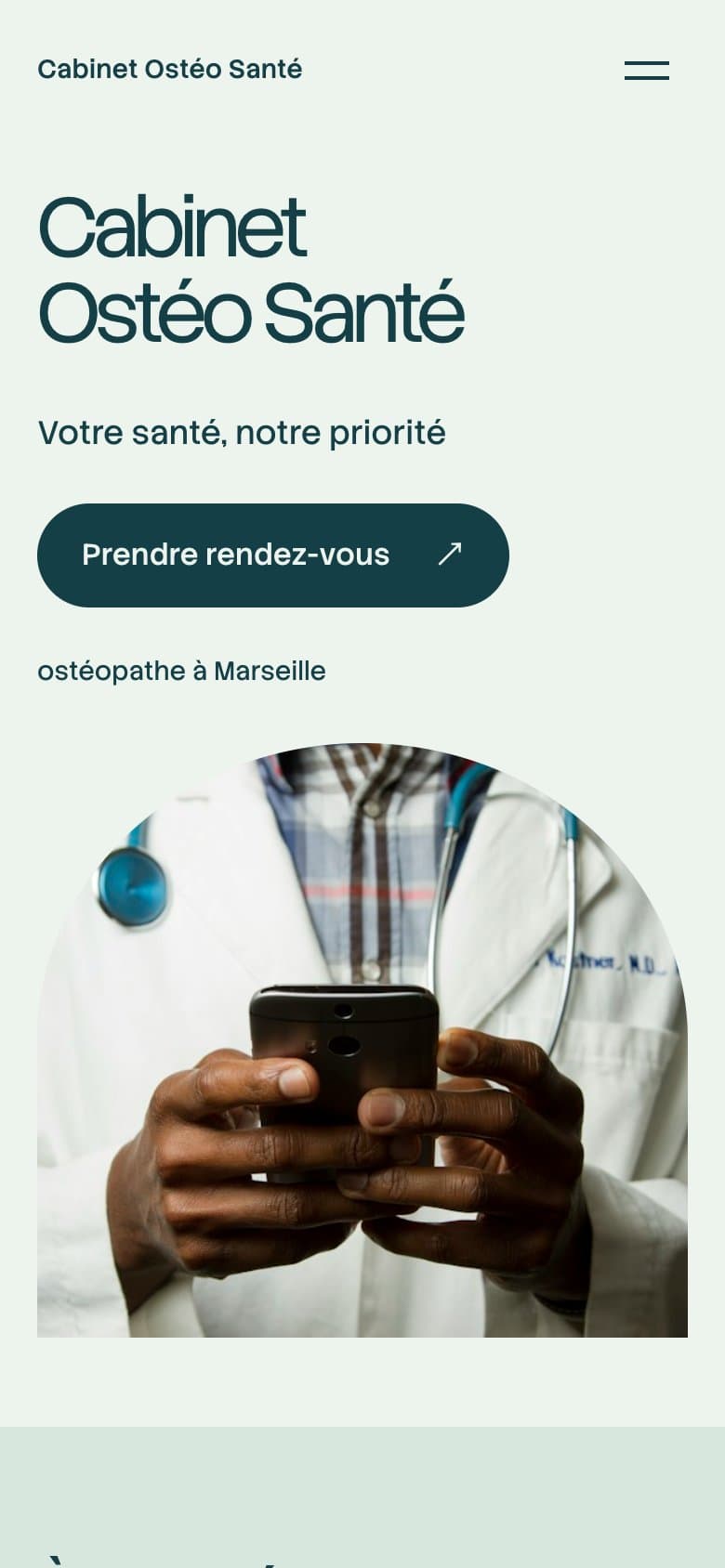 Exemple de site vitrine pour cabinet de kinésithérapie